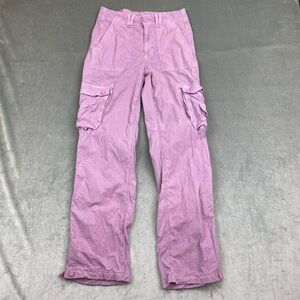 American Eagle Cargo Pants Pink Military Style Straight Leg Womens 0